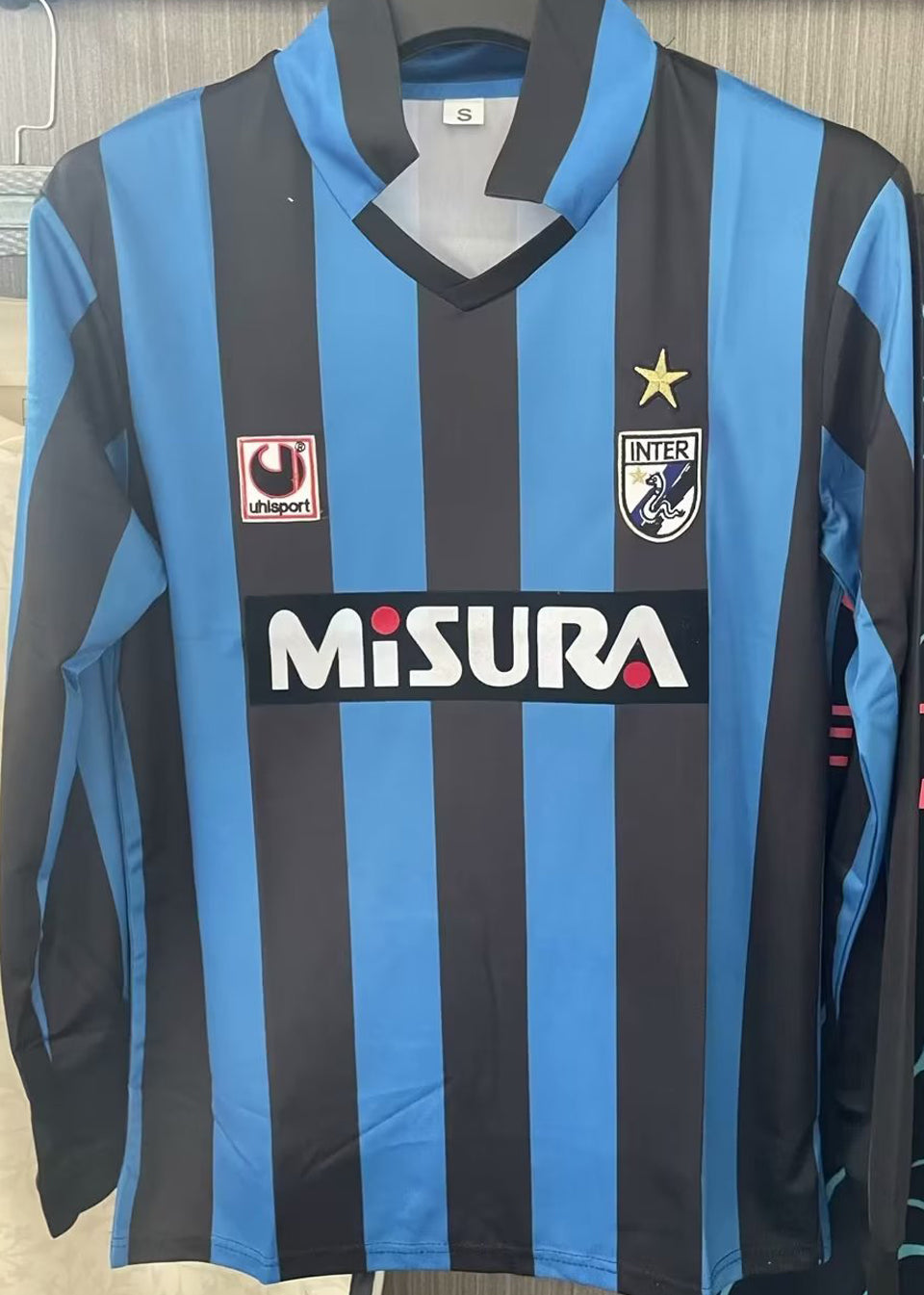 Jersey 1988/90 Inter Milan Local Manga larga Versión Fan Retro