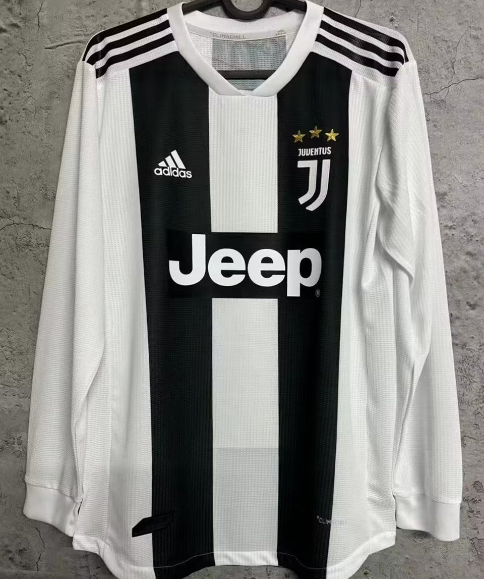 jersey 2018/19 juventus local manga larga versión jugador retro