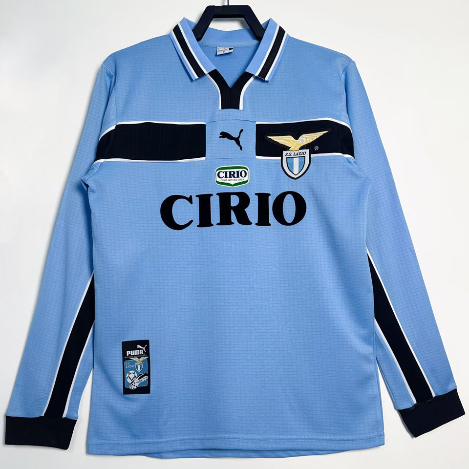 jersey 1998/1999 lazio local manga larga versión fan retro