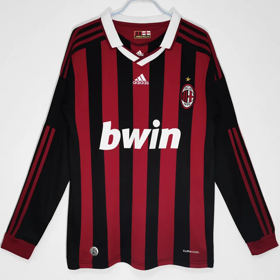 Jersey 2009/10 AC Milan Local Manga larga Versión Fan Retro