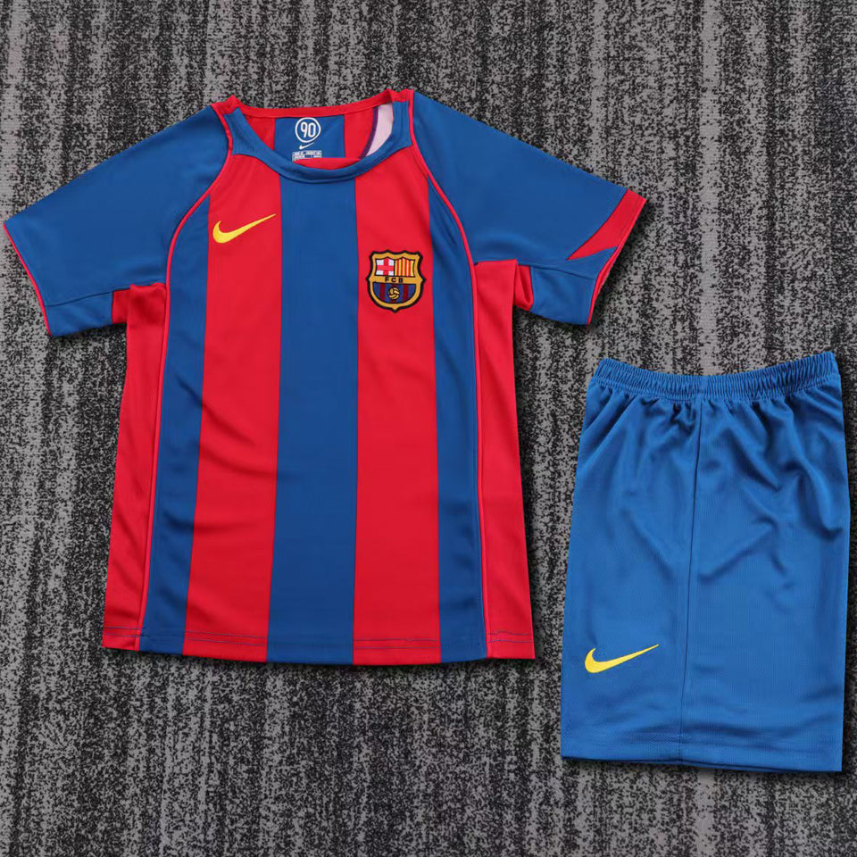 Jersey 2004/2005 Barcelona Local Manga corta Niño Retro