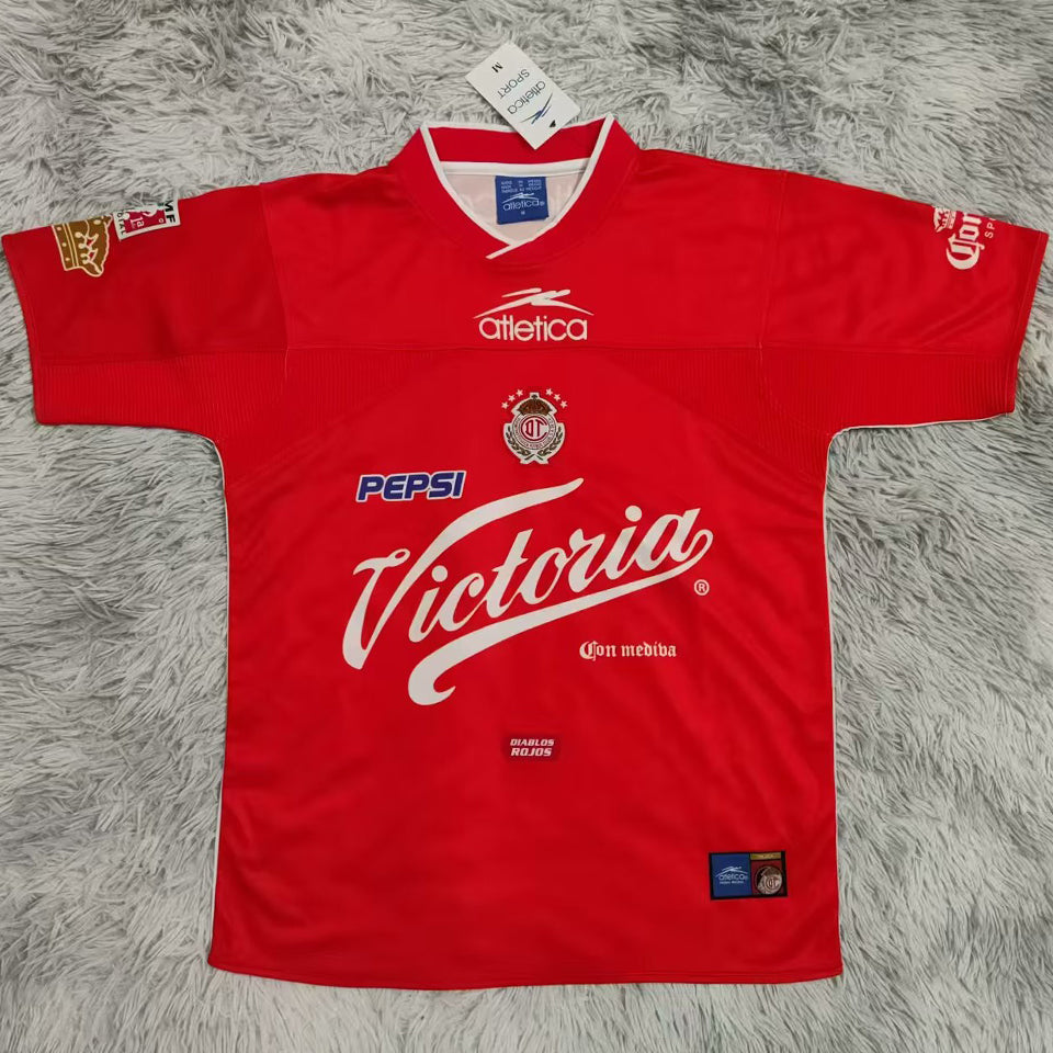 jersey 2000/01 deportivo toluca local manga corta versión fan retro