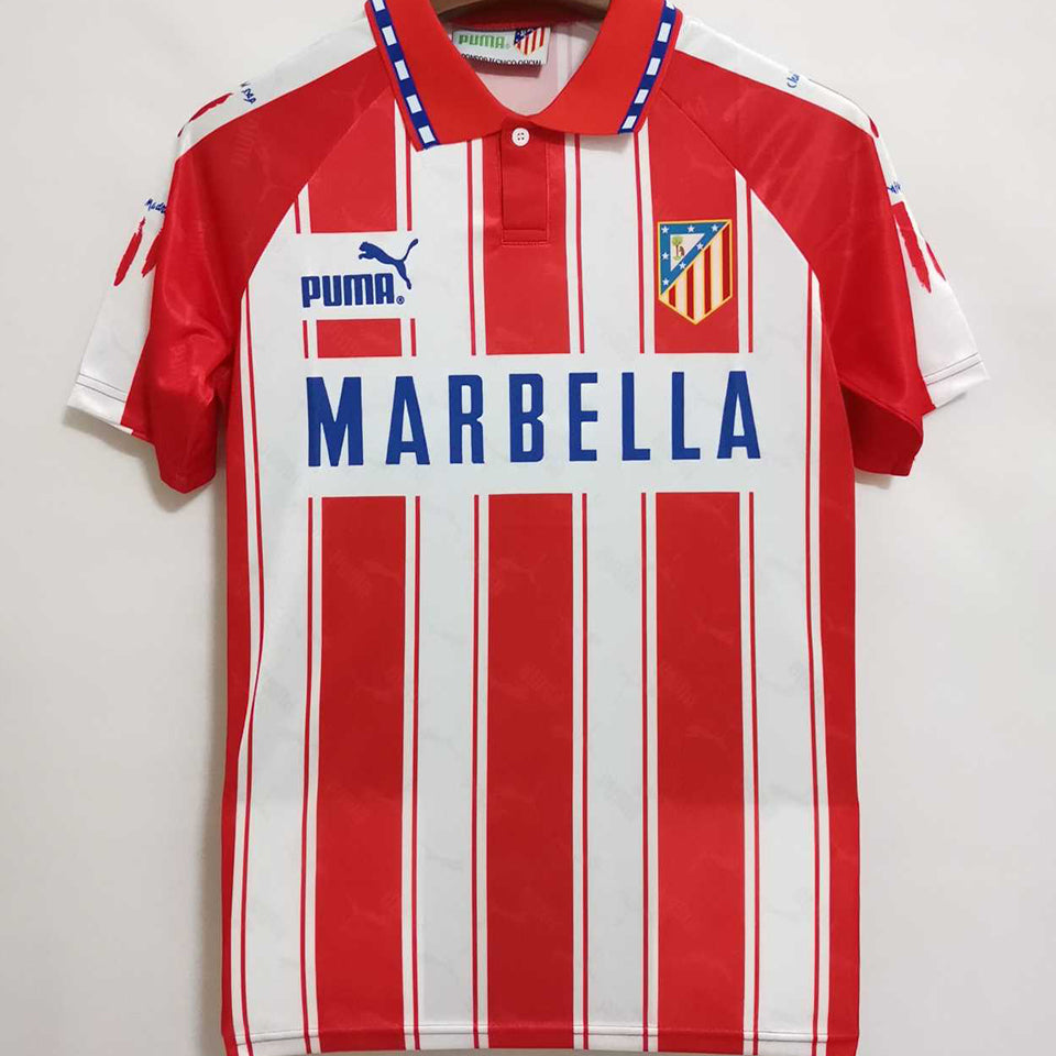 jersey 1994/95 atletico de madrid local manga corta versión fan retro