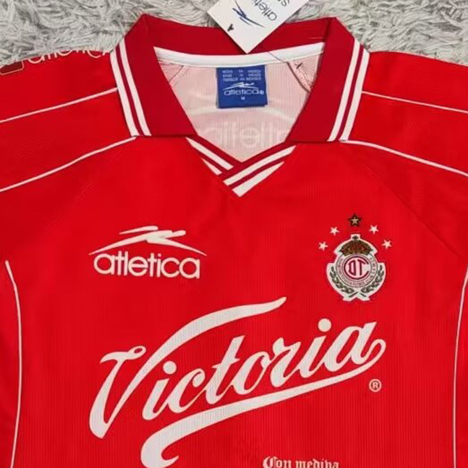 jersey 1999/2000 deportivo toluca local manga corta versión fan retro