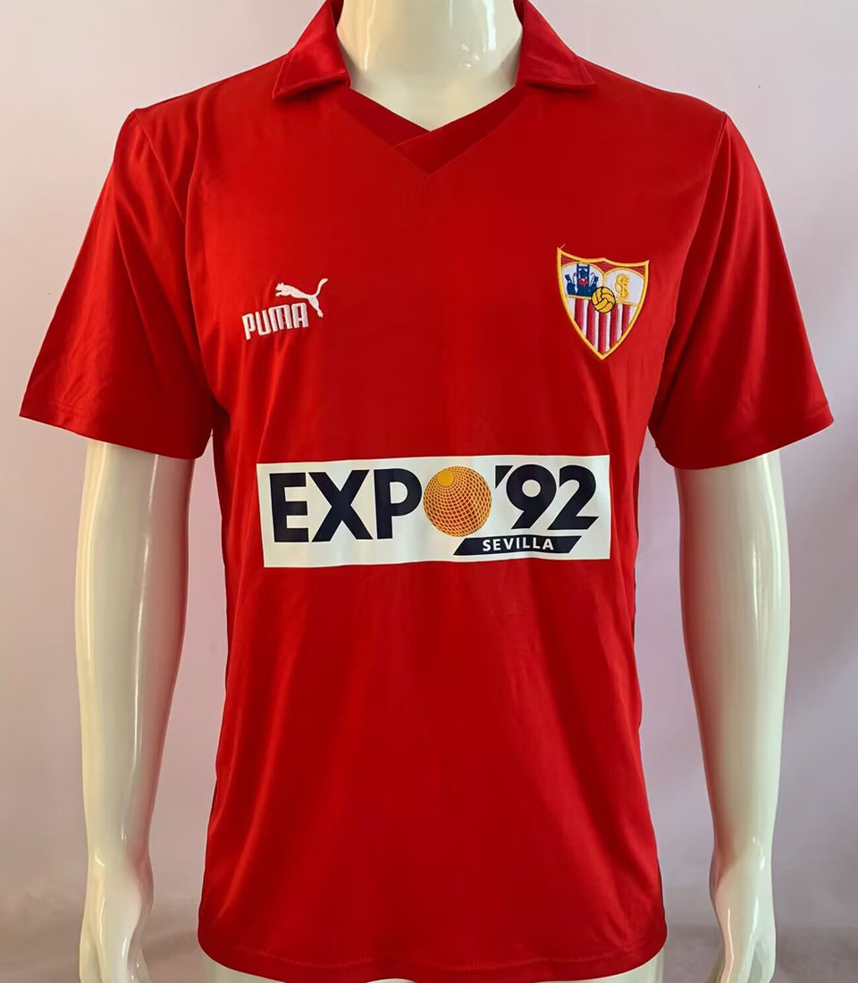 jersey 1987/1990 sevilla fc visitante manga corta versión fan retro