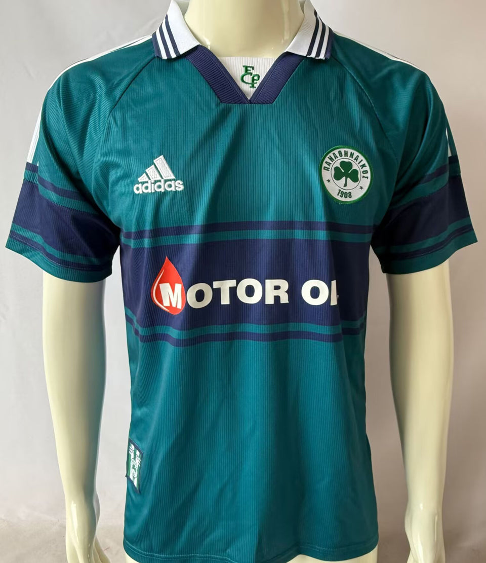 jersey 1999/2000 panathinaikos local manga corta versión fan retro