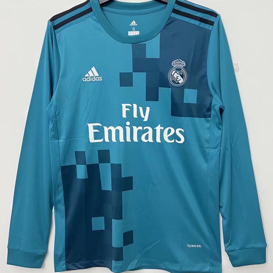 jersey 2017/18 real madrid tercero manga larga versión fan retro