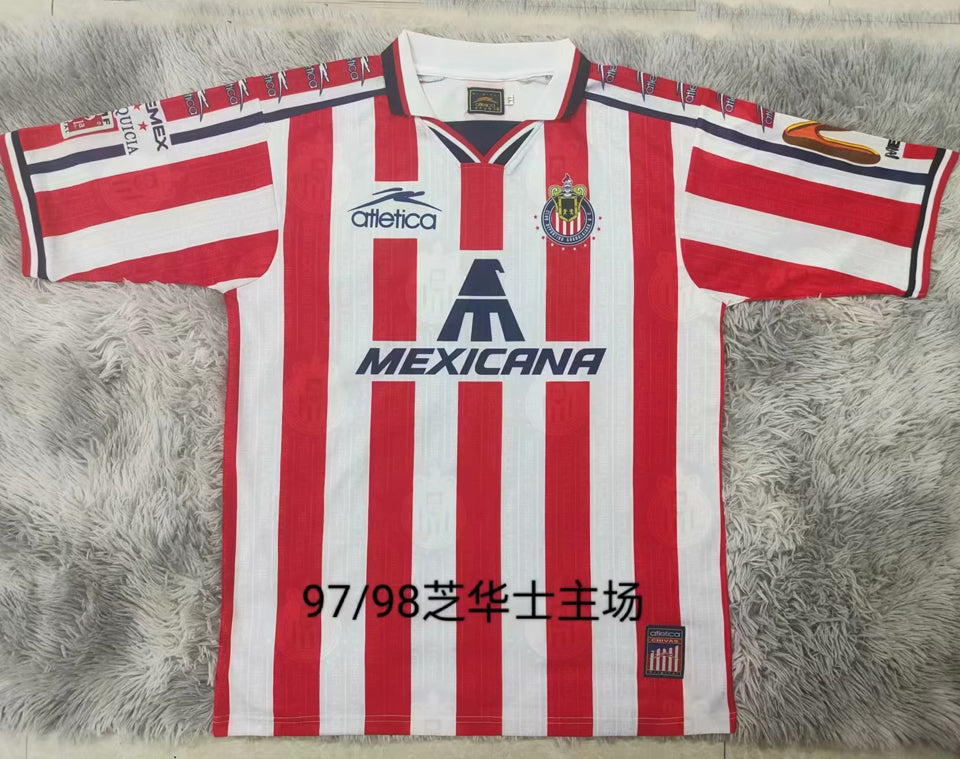 jersey 1997/98 chivas local manga corta versión fan retro