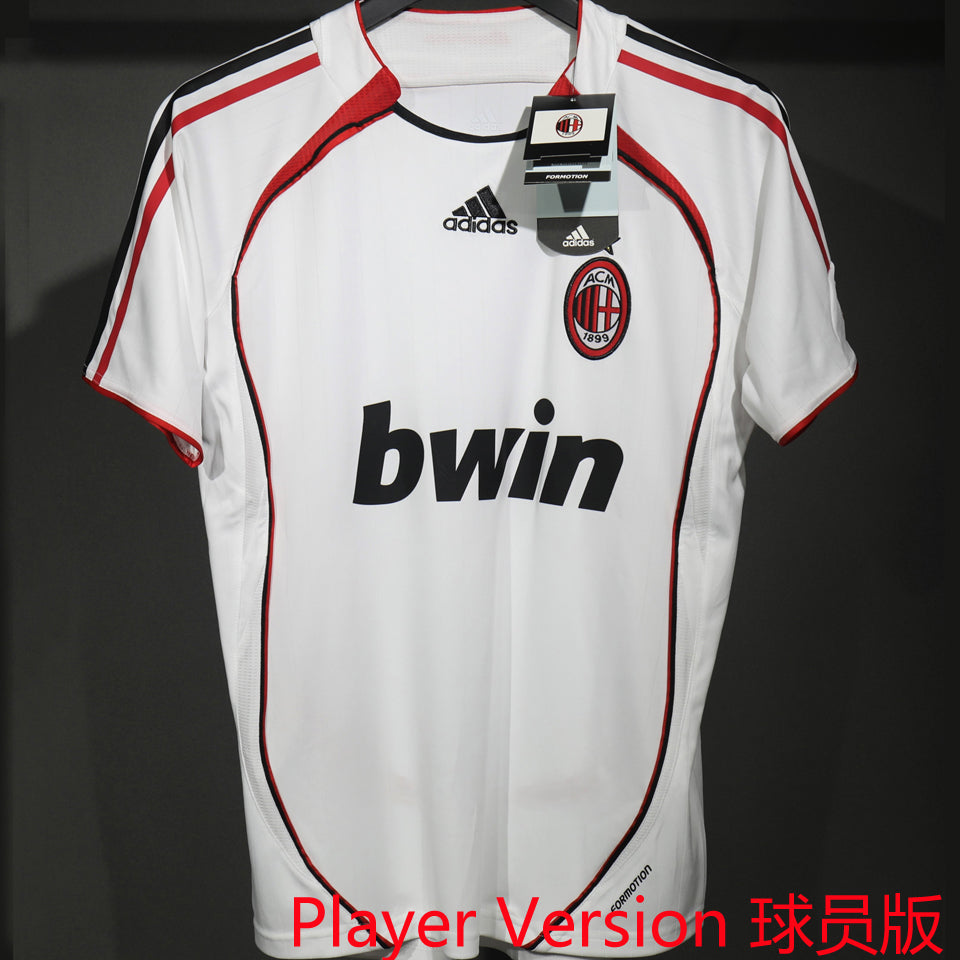 jersey 2006/07 ac milan visitante manga corta versión jugador retro