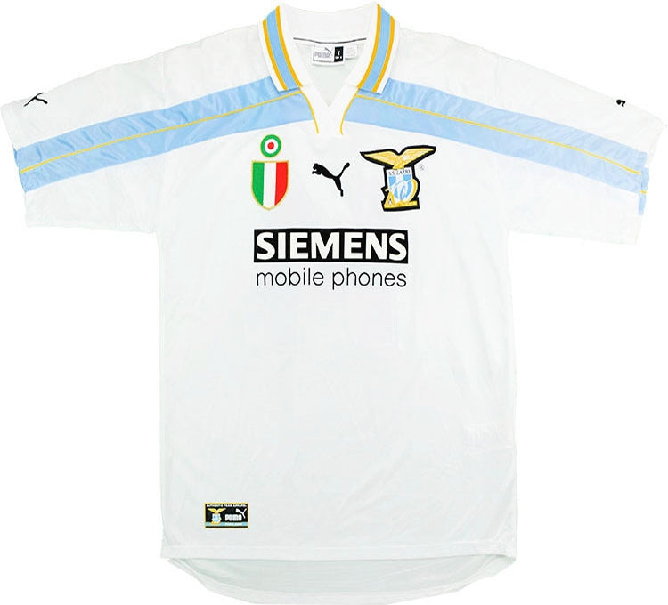 jersey 2000/2001 lazio visitante manga corta versión fan retro