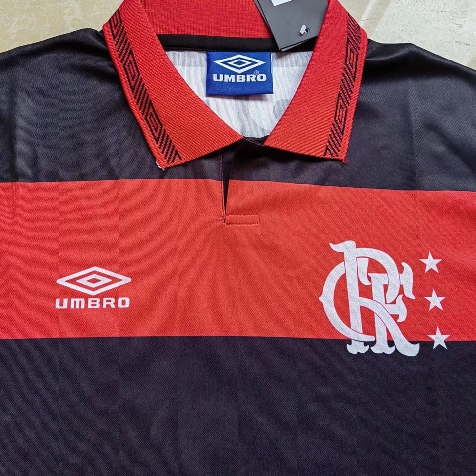 jersey 1990/93 flamengo local manga corta versión fan retro