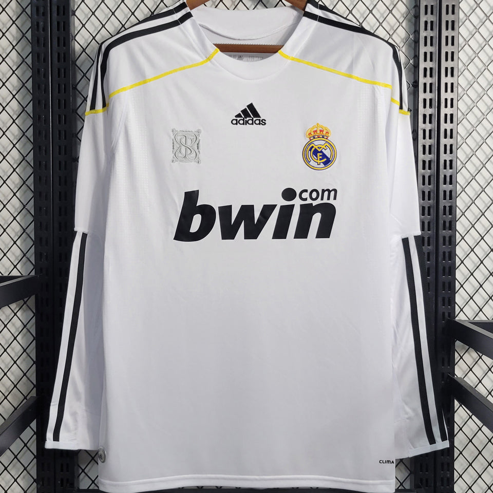 jersey 2009/10 real madrid local manga larga versión fan retro