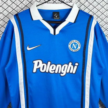 Jersey 1997/1998 Napoli Local Manga larga Versión Fan Retro