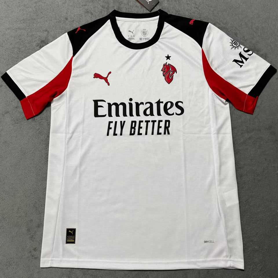 jersey 2025/26 ac milan visitante manga corta versión fan
