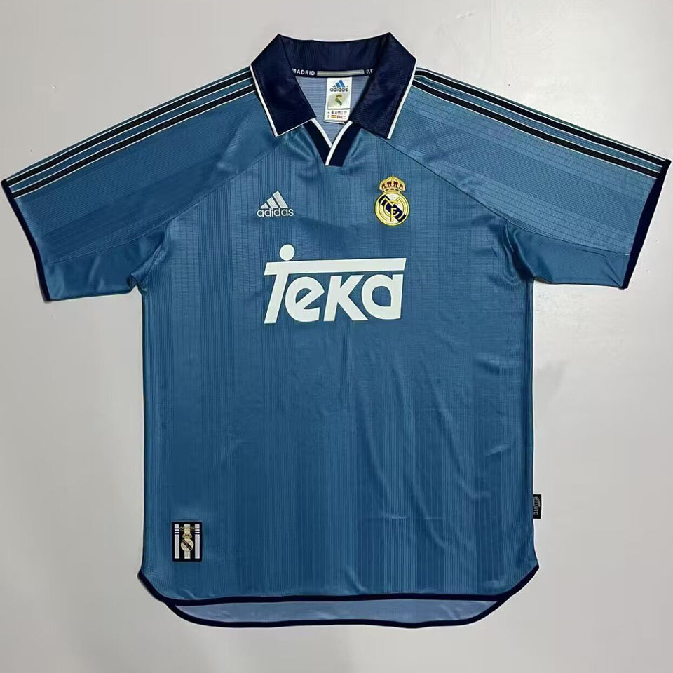 jersey 1999/2001 real madrid tercero manga corta versión fan retro