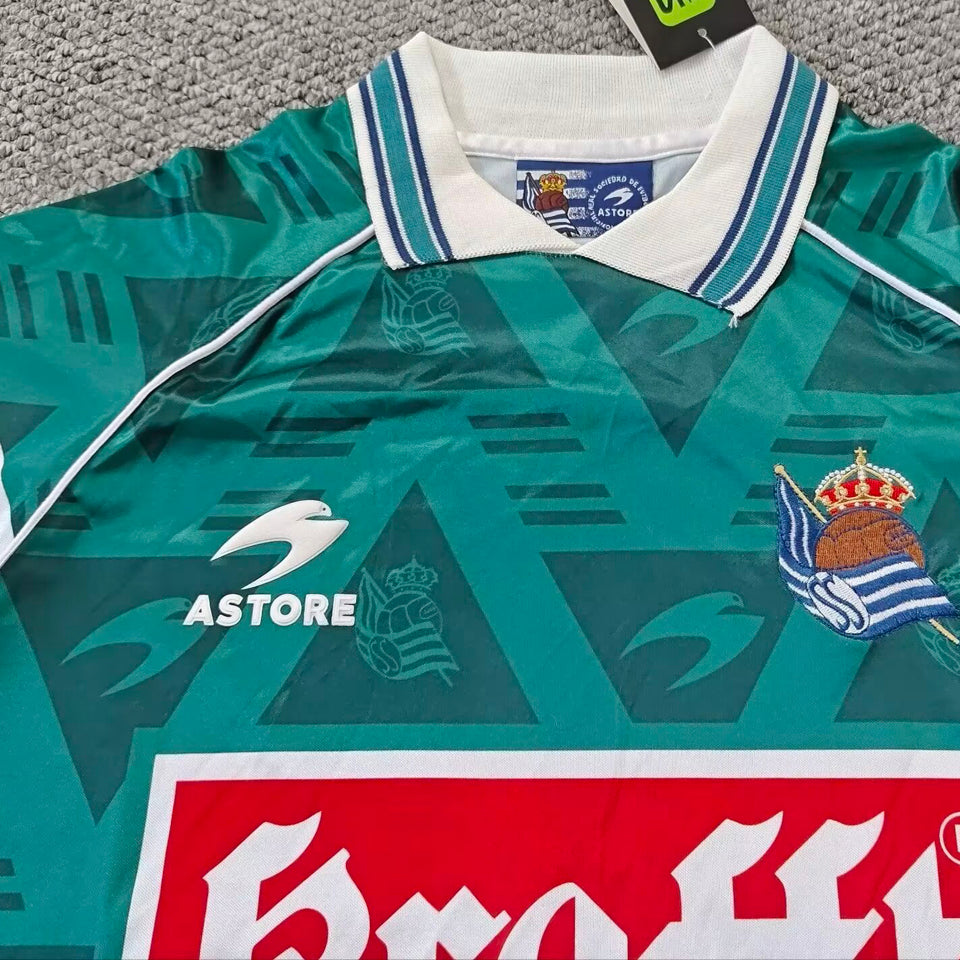 jersey 1995/1996 real sociedad visitante manga corta versión fan retro