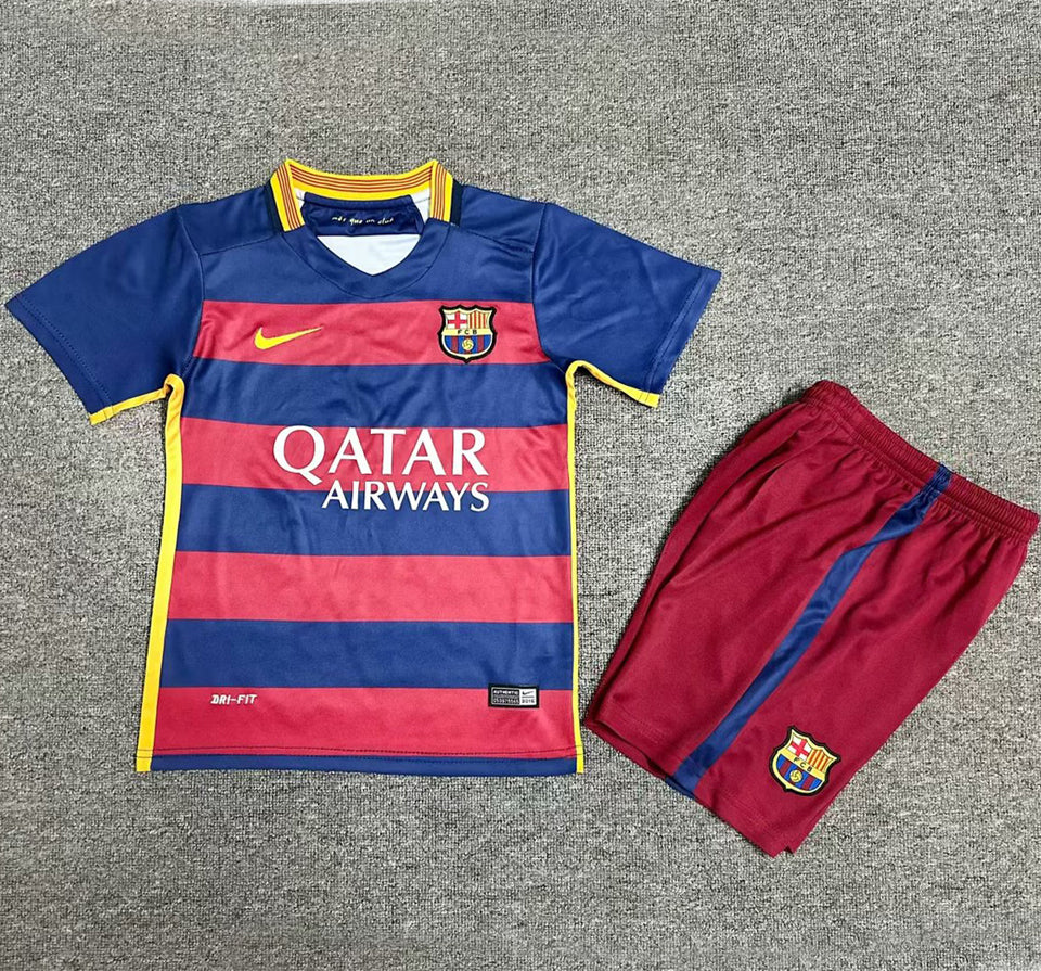 Jersey 2015/16 Barcelona Local Manga corta Niño Retro