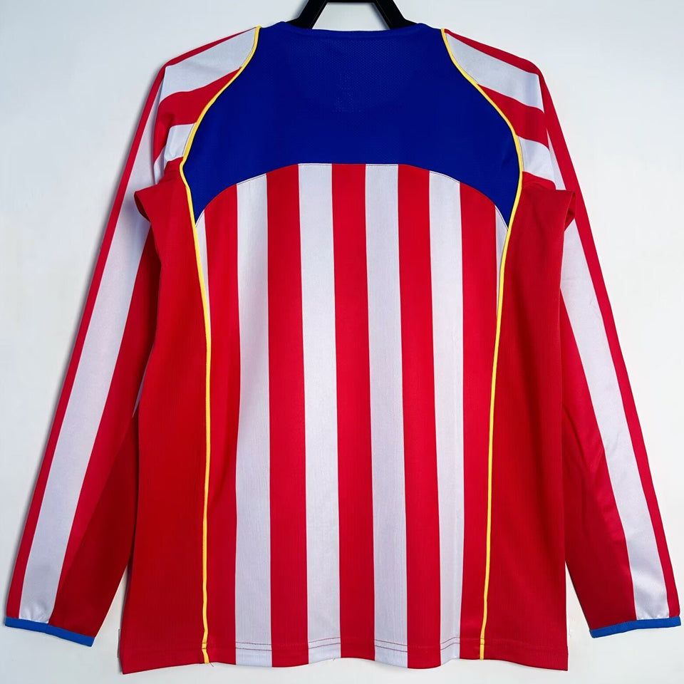 jersey 2004/05 atletico de madrid local manga larga versión fan retro