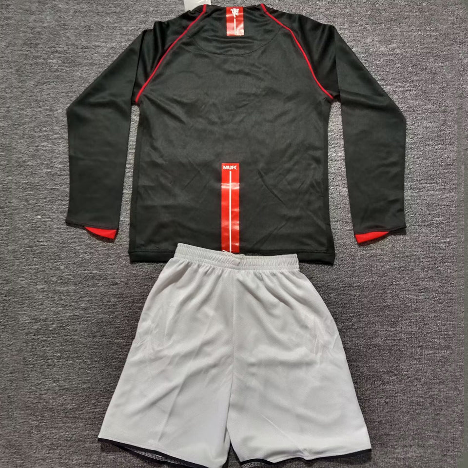 Jersey 2007/08 Manchester United Visitante Manga larga Niño Retro