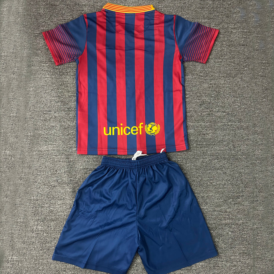Jersey 2013/14 Barcelona Local Manga corta Niño Retro