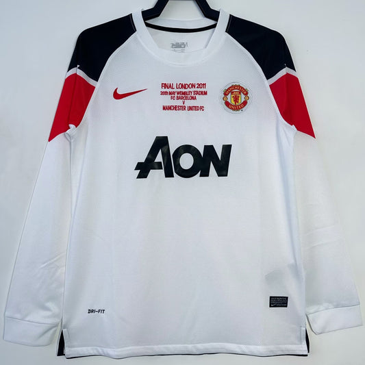 Jersey 2010/11 Manchester United Visitante Manga larga Versión Fan Retro
