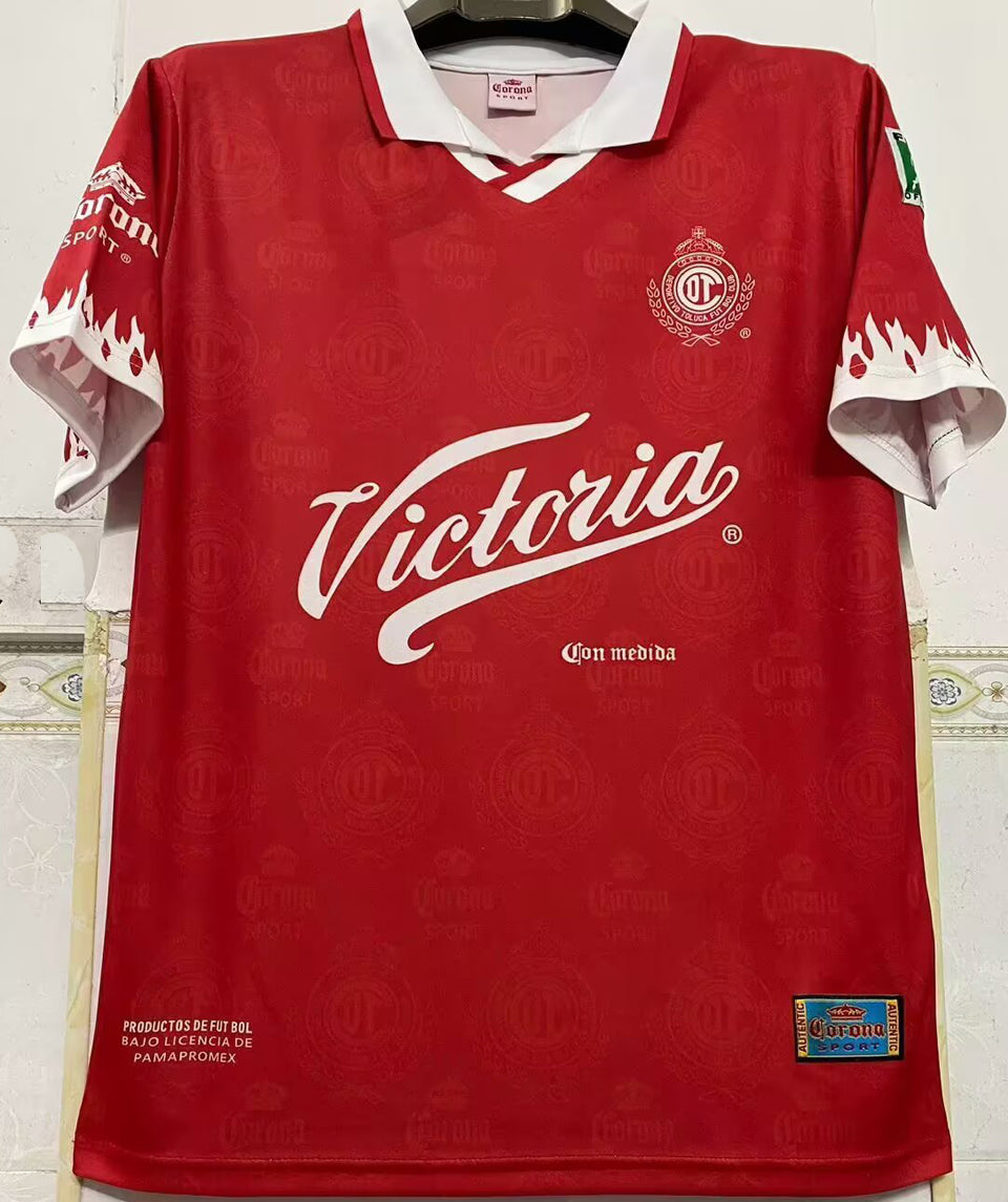 jersey 1997/1998 deportivo toluca local manga corta versión fan retro