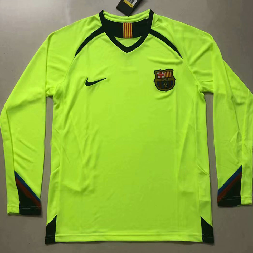 jersey 2005/06 barcelona visitante manga larga versión fan retro