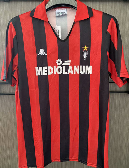 Jersey 1989/1900 AC Milan Local Manga corta Versión Fan Retro