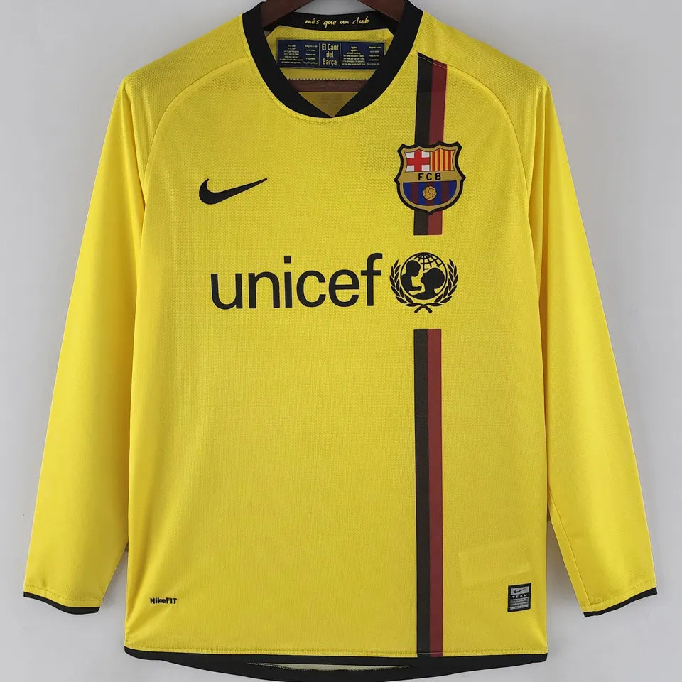 Jersey 2008/09 Barcelona Visitante Manga larga Versión Fan Retro