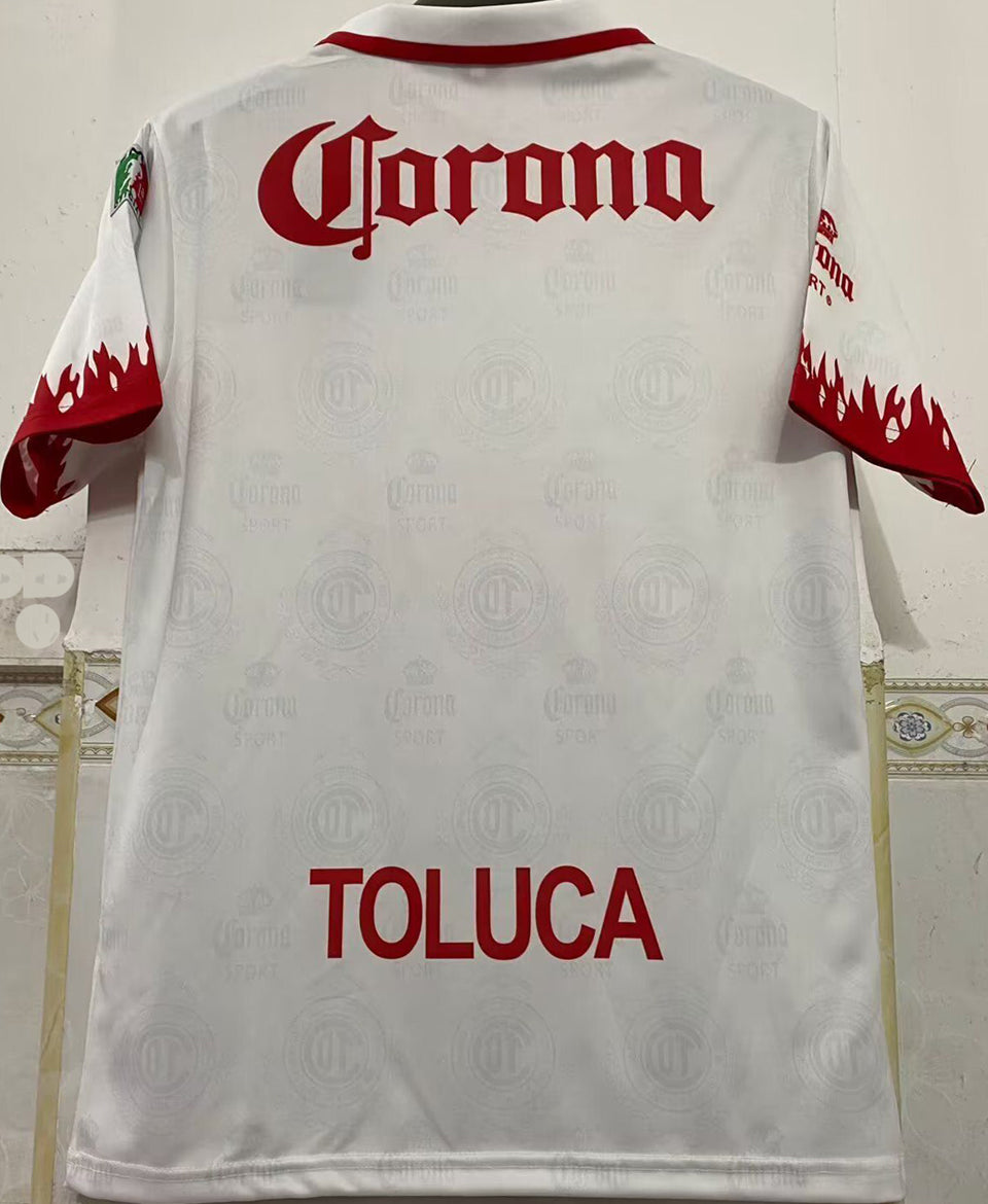 jersey 1997/1998 deportivo toluca visitante manga corta versión fan retro