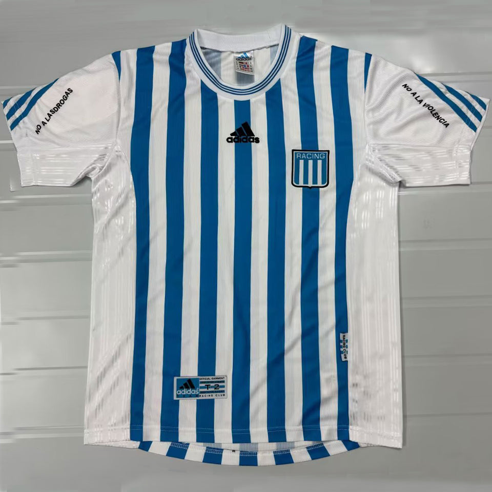 jersey 1999/2000 racing local manga corta versión fan retro