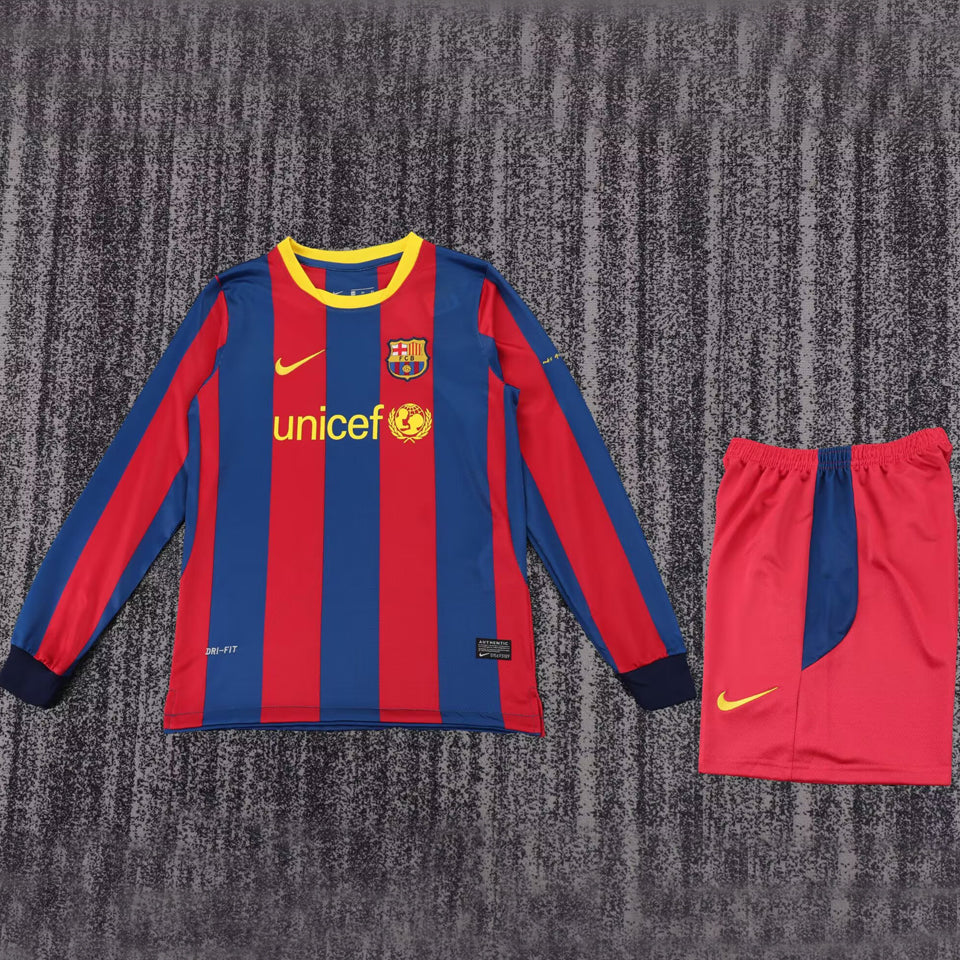 jersey 2010/2011 barcelona local manga larga niño retro