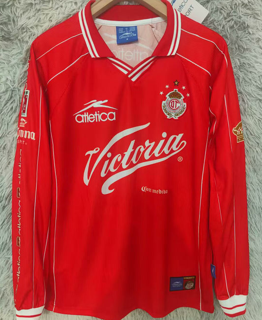Jersey 1999/2000 Deportivo Toluca Local Manga larga Versión Fan Retro