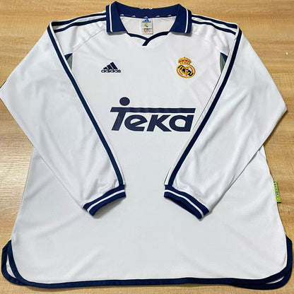 Jersey 2000/01 Real Madrid Local Manga larga Versión Fan Retro