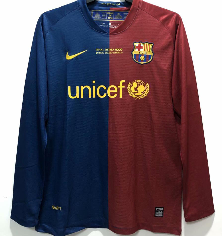 jersey 2008/09 barcelona local manga larga versión fan retro