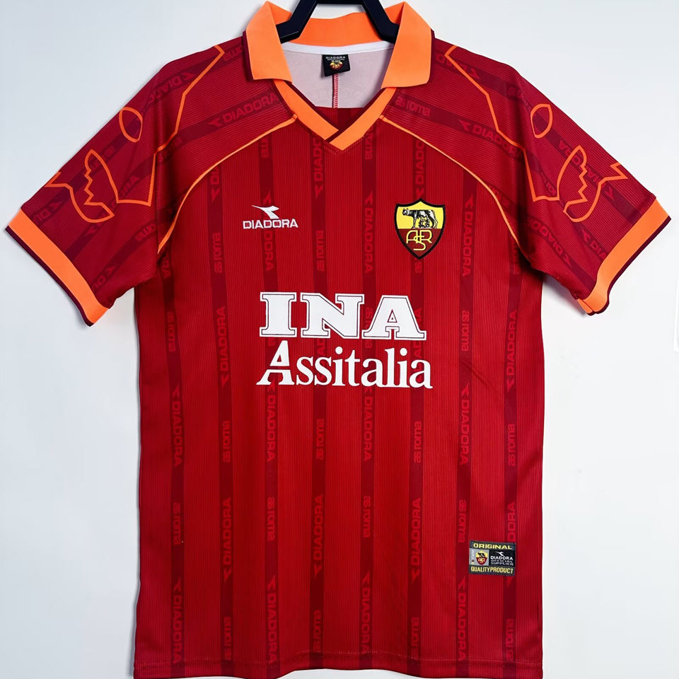 jersey 1999/2000 roma local manga corta versión fan retro