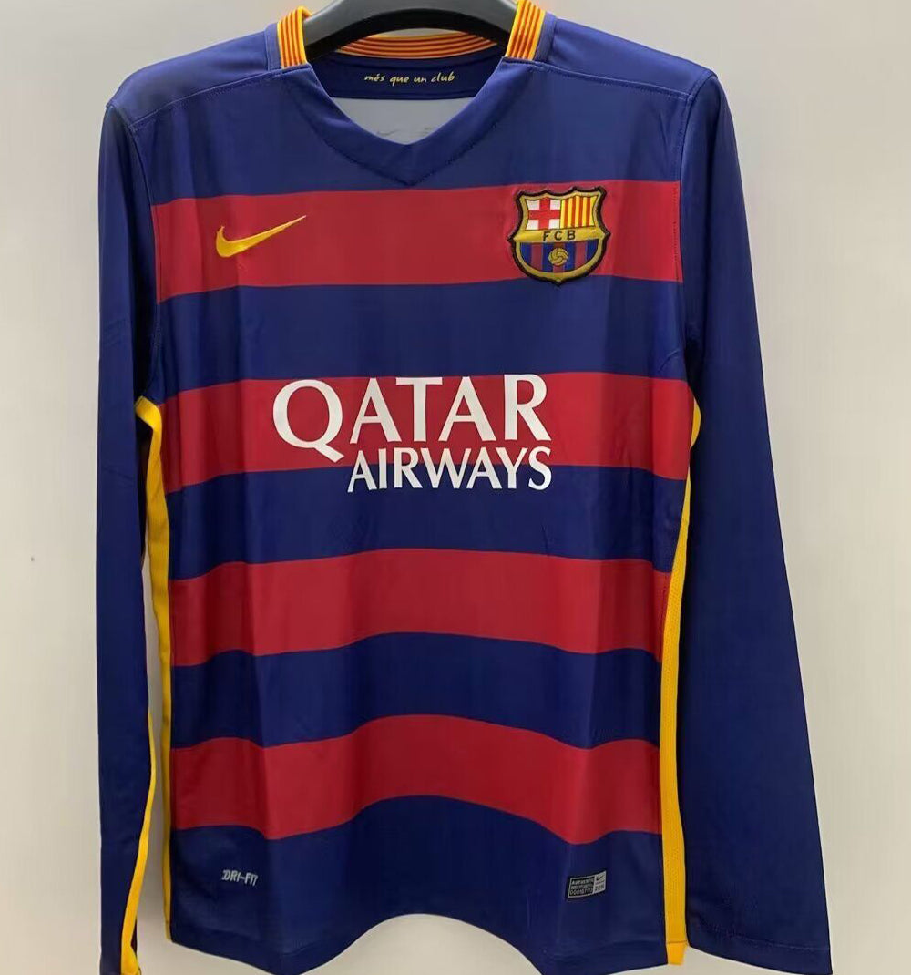 jersey 2015/16 barcelona local manga larga versión fan retro