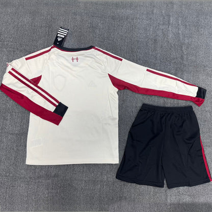 Jersey 2025/26 Liverpool Visitante Manga larga Niño