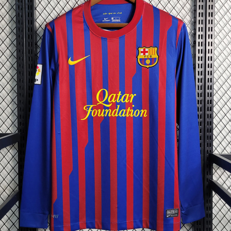 jersey 2011/12 barcelona local manga larga versión fan retro