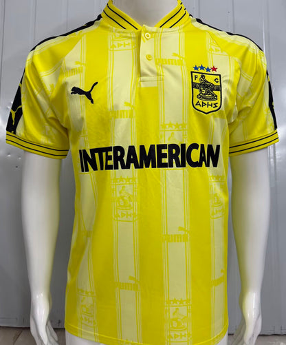 Jersey 1999/2000 Aris Thessaloniki Local Manga corta Versión Fan Retro