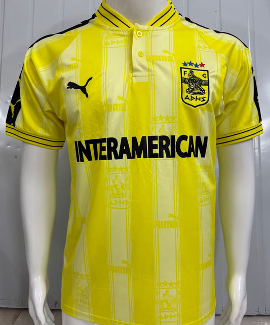 Jersey 1999/2000 Aris Thessaloniki Local Manga corta Versión Fan Retro