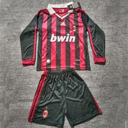 Jersey 2009/10 AC Milan Local Manga larga Niño Retro
