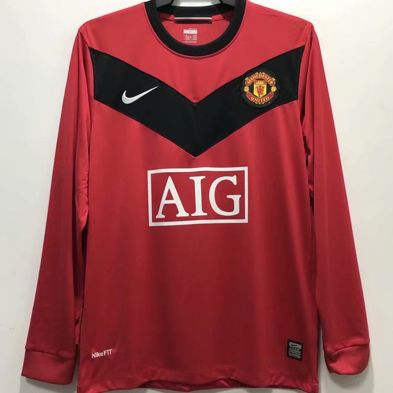 jersey 2009/10 manchester united local manga larga versión fan retro