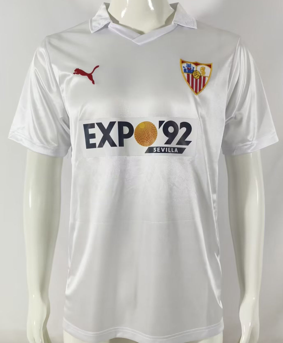 jersey 1987/90 sevilla fc local manga corta versión fan retro