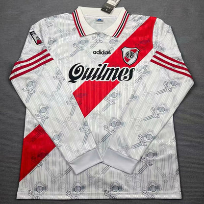 Jersey 1996 River Plate Local Manga larga Versión Fan Retro