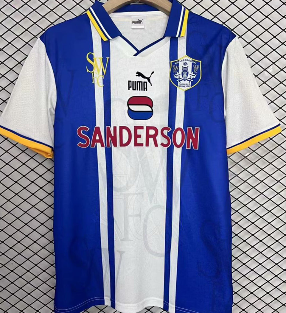 jersey 1997 sheffield wednesday local manga corta versión fan retro