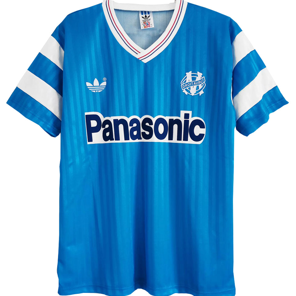 jersey 1990/91 marseille visitante manga corta versión fan retro