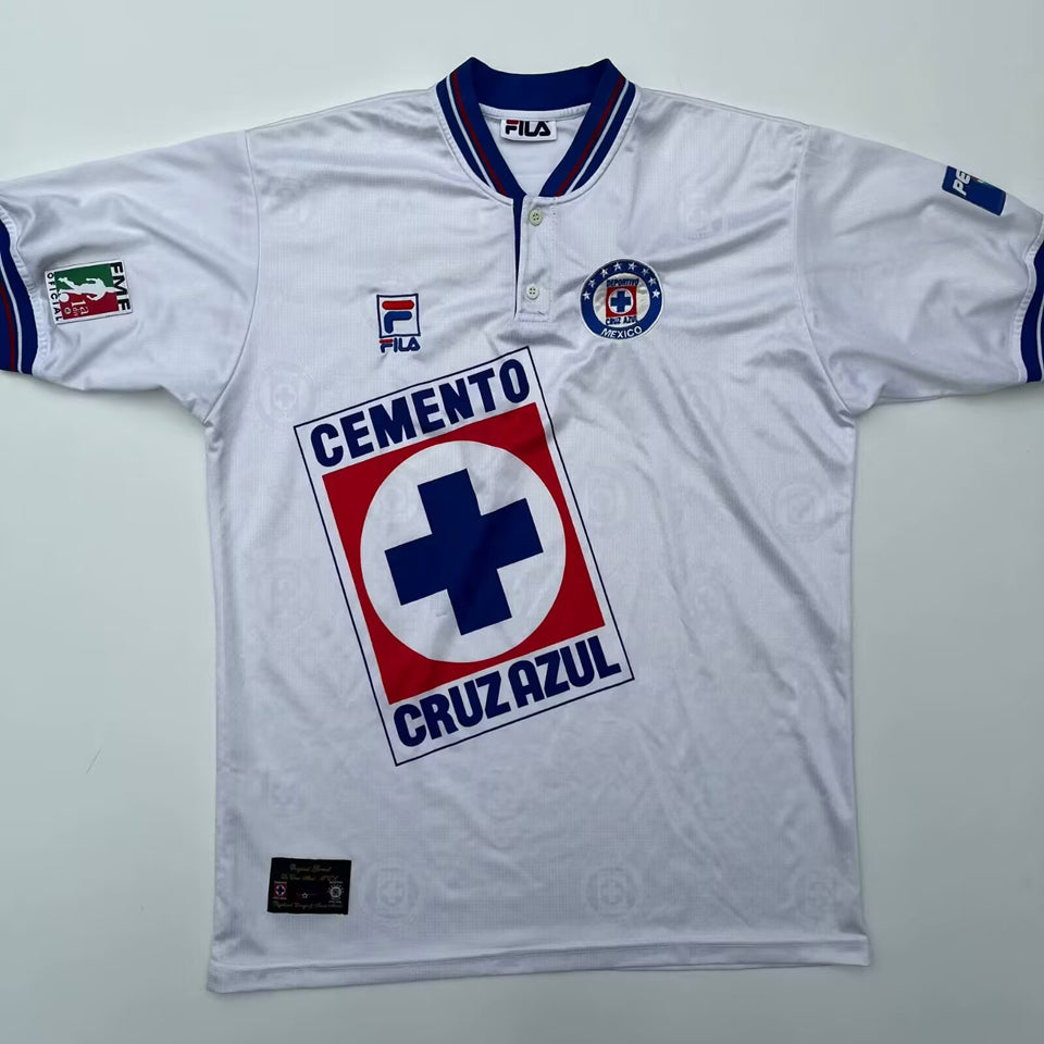 jersey 1998/99 cruz azul visitante manga corta versión fan retro