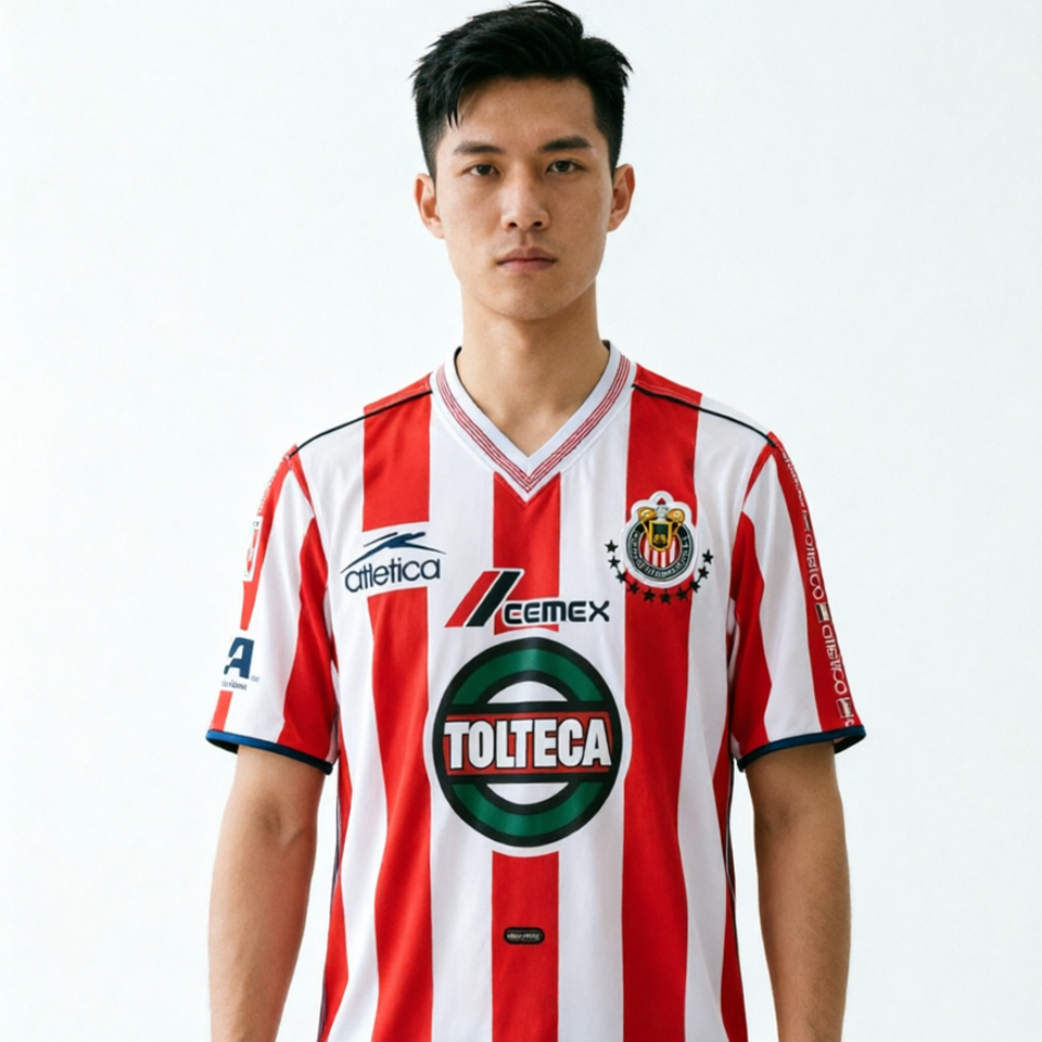 jersey 2001 chivas local manga corta versión fan retro