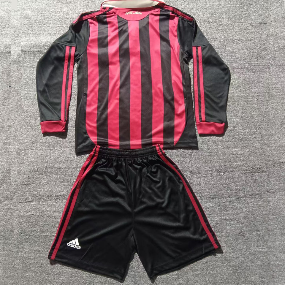 jersey 2009/10 ac milan local manga larga niño retro